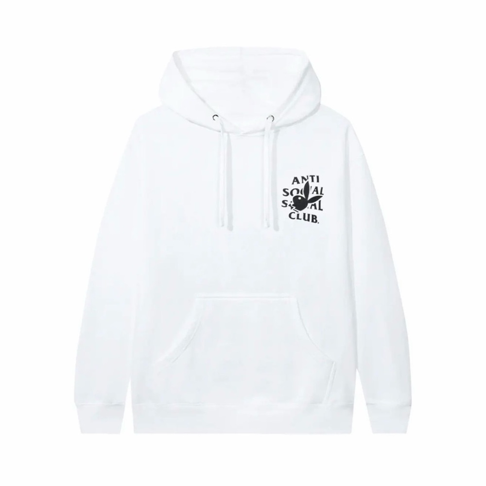 NWT ASSC Anti Social Social Club x Playboy Bunny White Hoodie with Black Logo -S